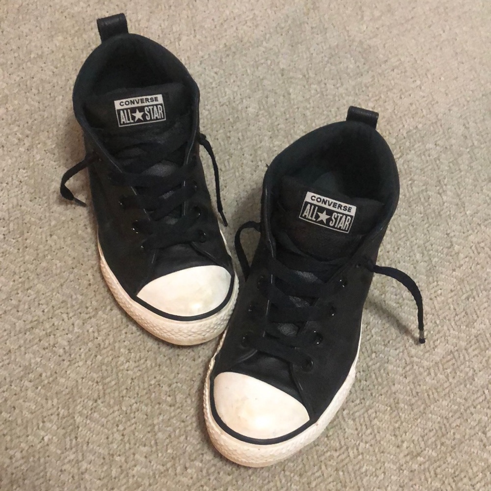 Leather Converse Midtop